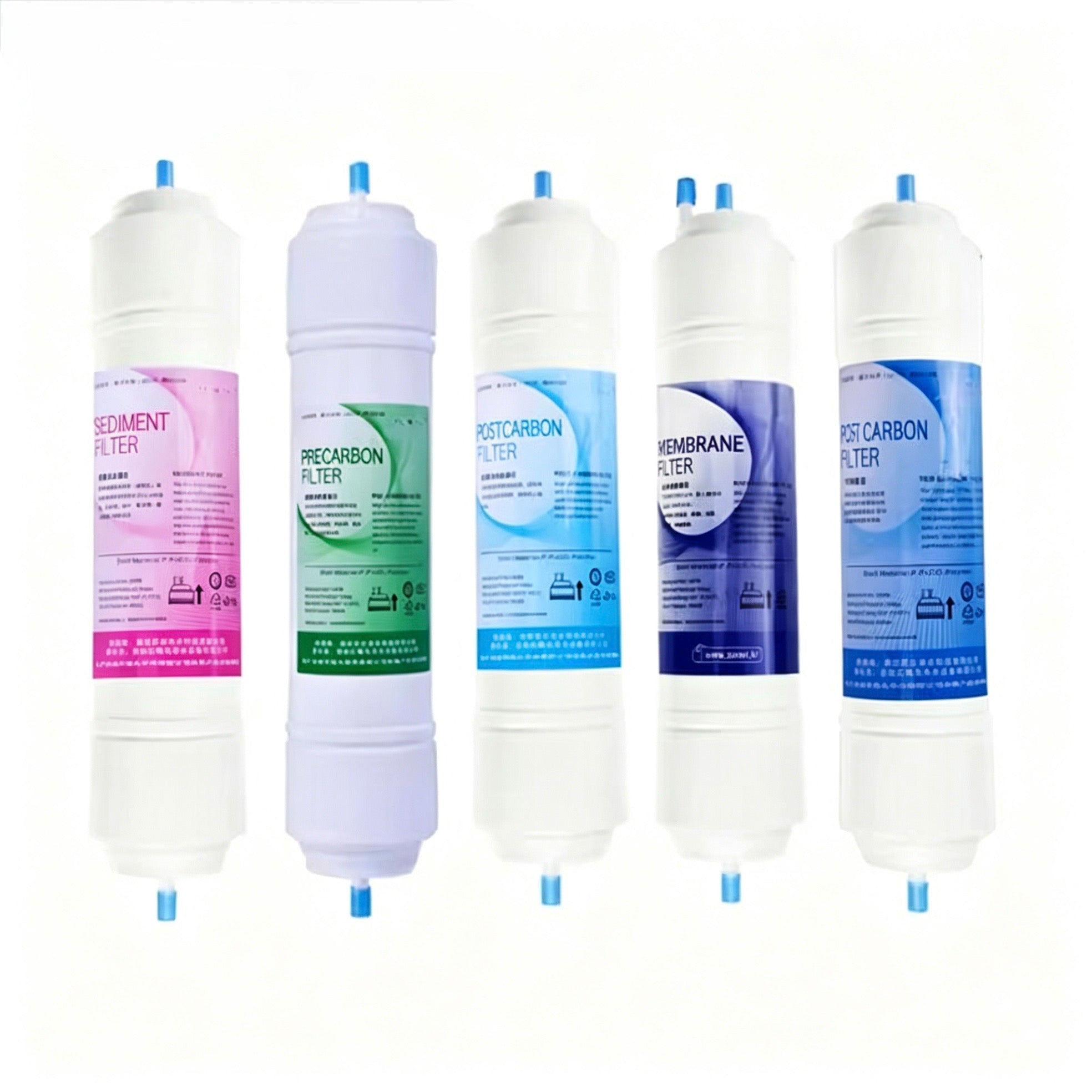 5 STAGE RO WATER FILTER PP SEDIMENT+PRE Carbon+POST Carbon+50/75 GPD R ...