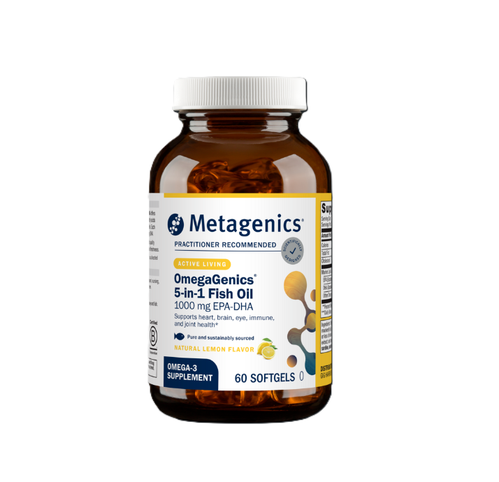 OmegaGenics® 5-in-1 Fish Oil, 1000mg EPA-DHA, Lemon Flavor Softgels